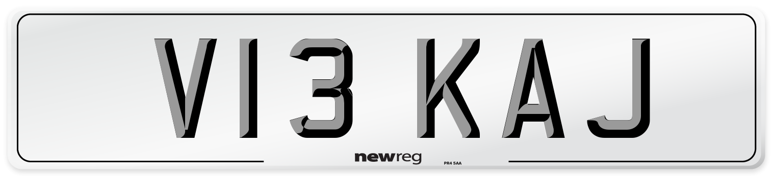 V13 KAJ Number Plate from New Reg